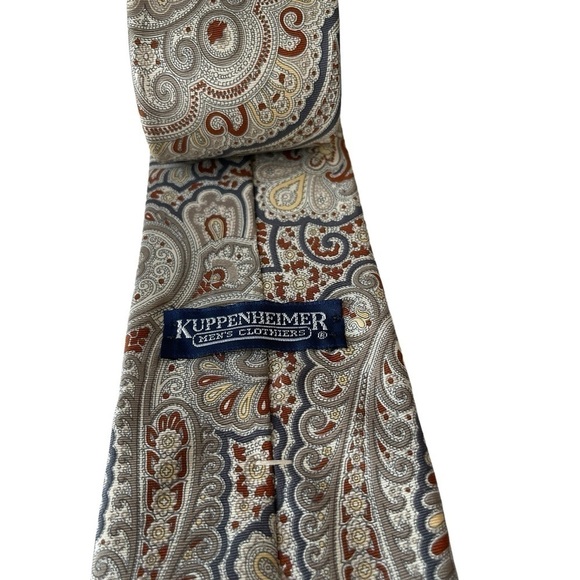 Kuppenheimer Men’s Clothier Paisley Tie Made in USA tie 3 1/2 wide 59 inches - Picture 4 of 6